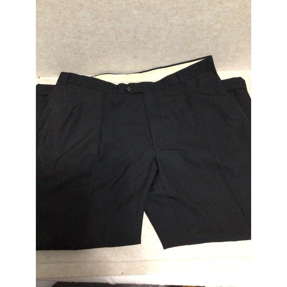 Jack Nicklaus Hart Schaffner Marx Black Pleated Wool Blend Dress Pants Mens 40 - Picture 1 of 7